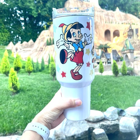 Disney Pinocchio 40 oz Tumbler/Water bottle/Mug with hand carry handle. … - Picture 11 of 12